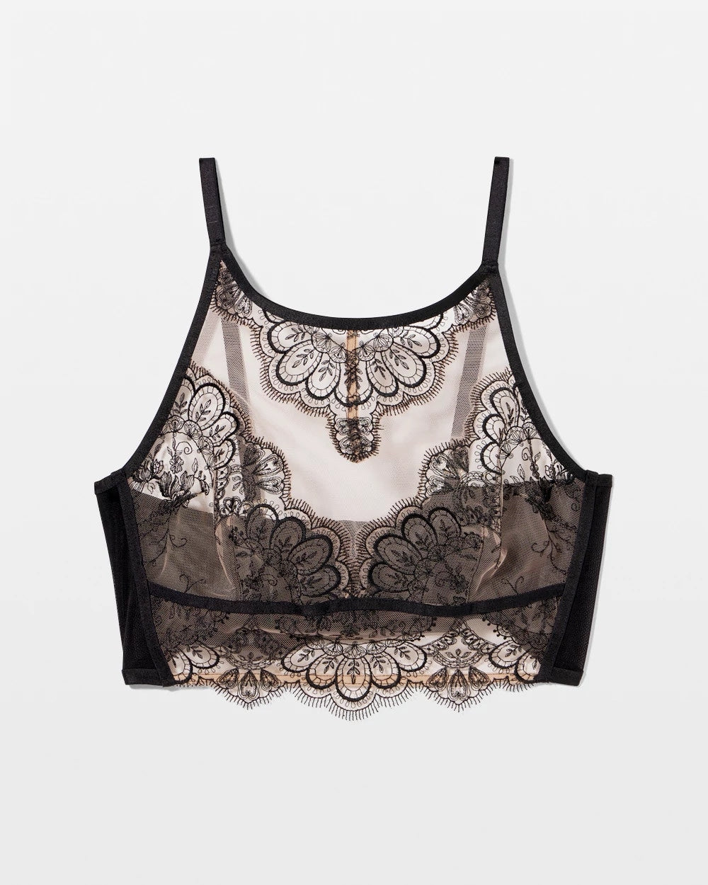 Soma Tattoo Lace Embroidered High Neck Bralette