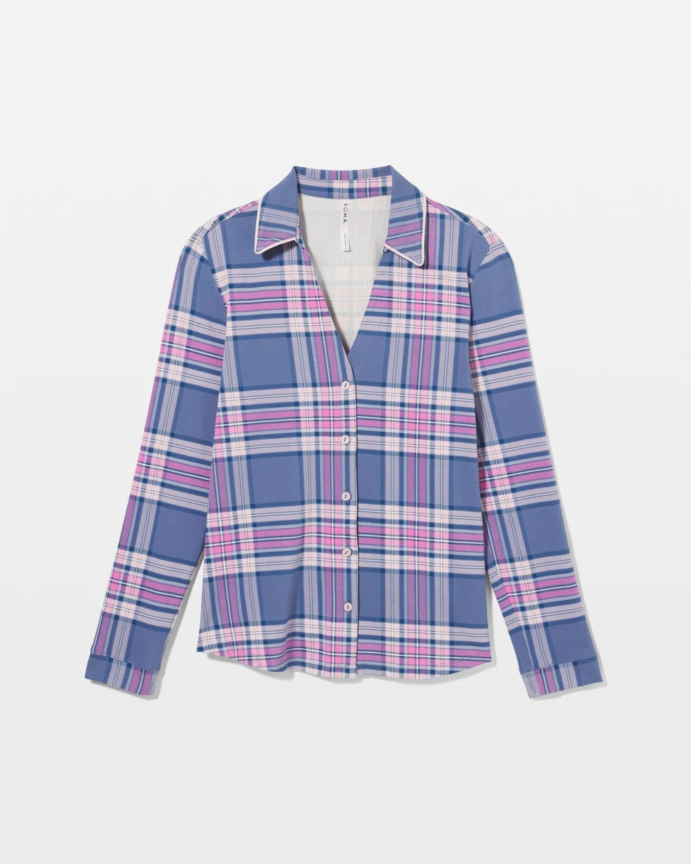 Soma Long-Sleeve Notch Collar Pajama Top