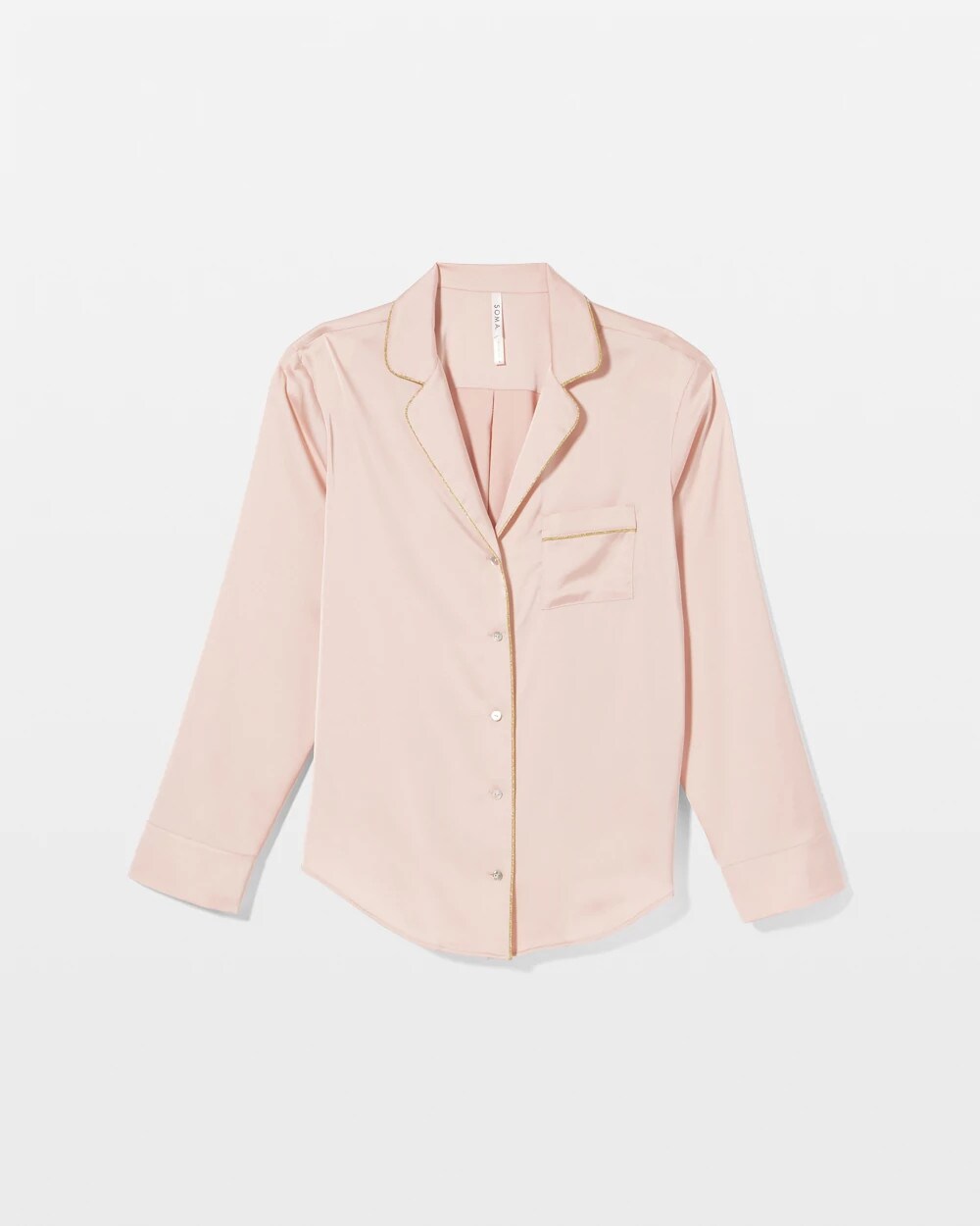 Soma Long Sleeve Notch Collar Pajama Top