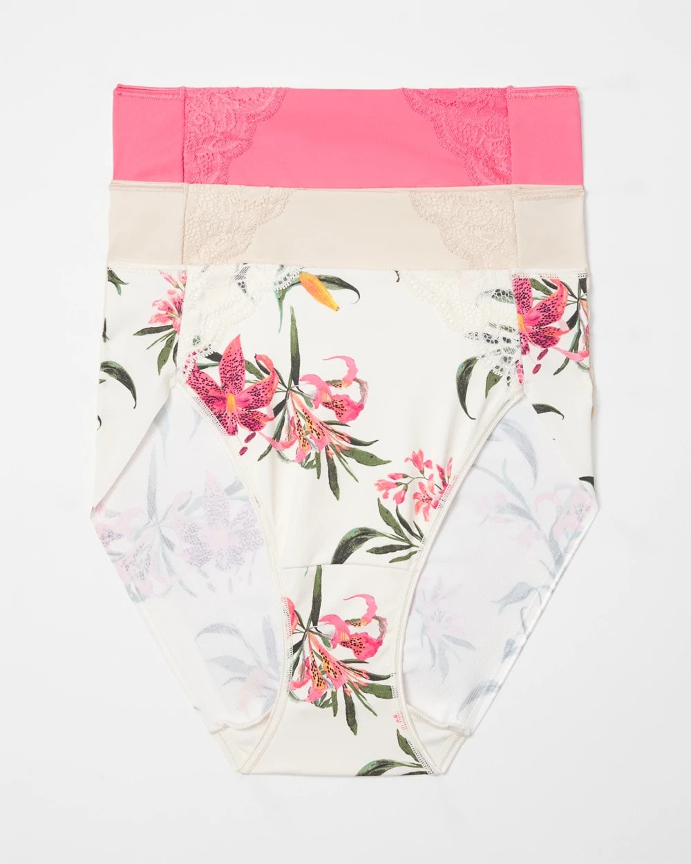Soma High-Leg Brief Panty with Lace 3 Pack