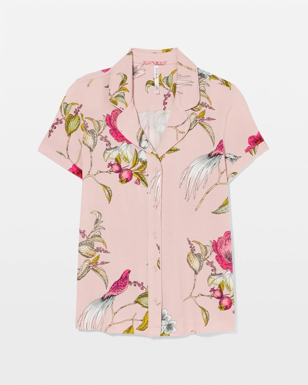 Soma Printed Short Sleeve Notch Collar