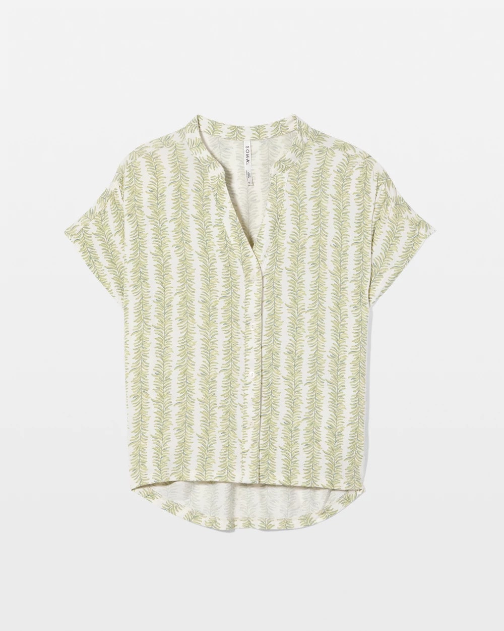 Soma Mandarin Collar Short Sleeve Pajama Top
