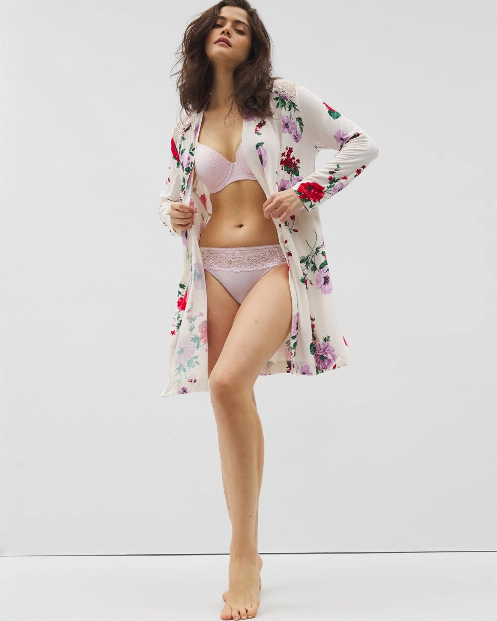 Soma Short Robe With Lace