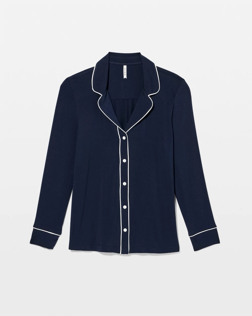 Soma Long-Sleeve Notch Collar Pajama Top