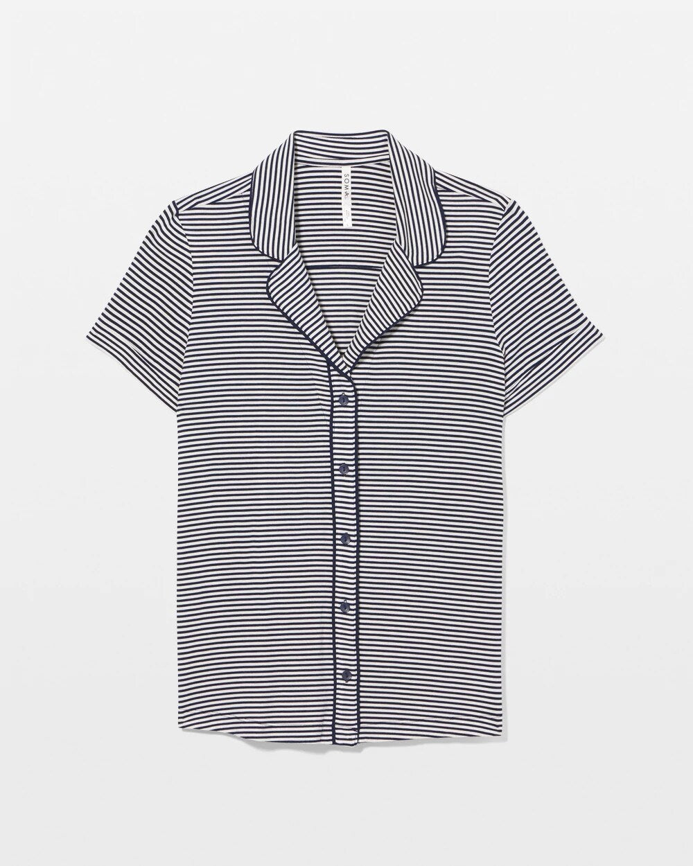 Soma Piped Short Sleeve Notch Collar Pajama Top