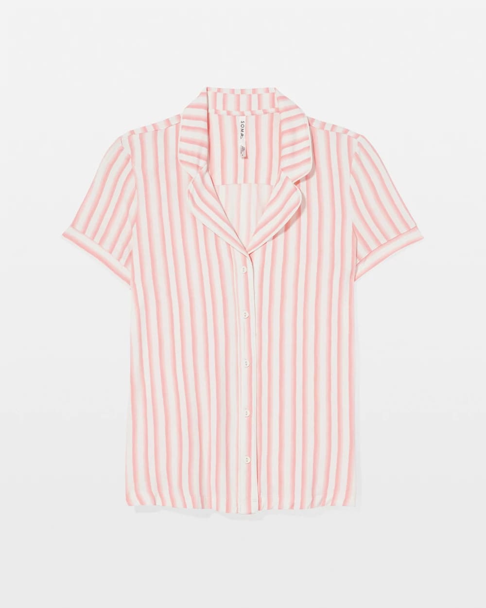 Soma Piped Short Sleeve Notch Collar Pajama Top