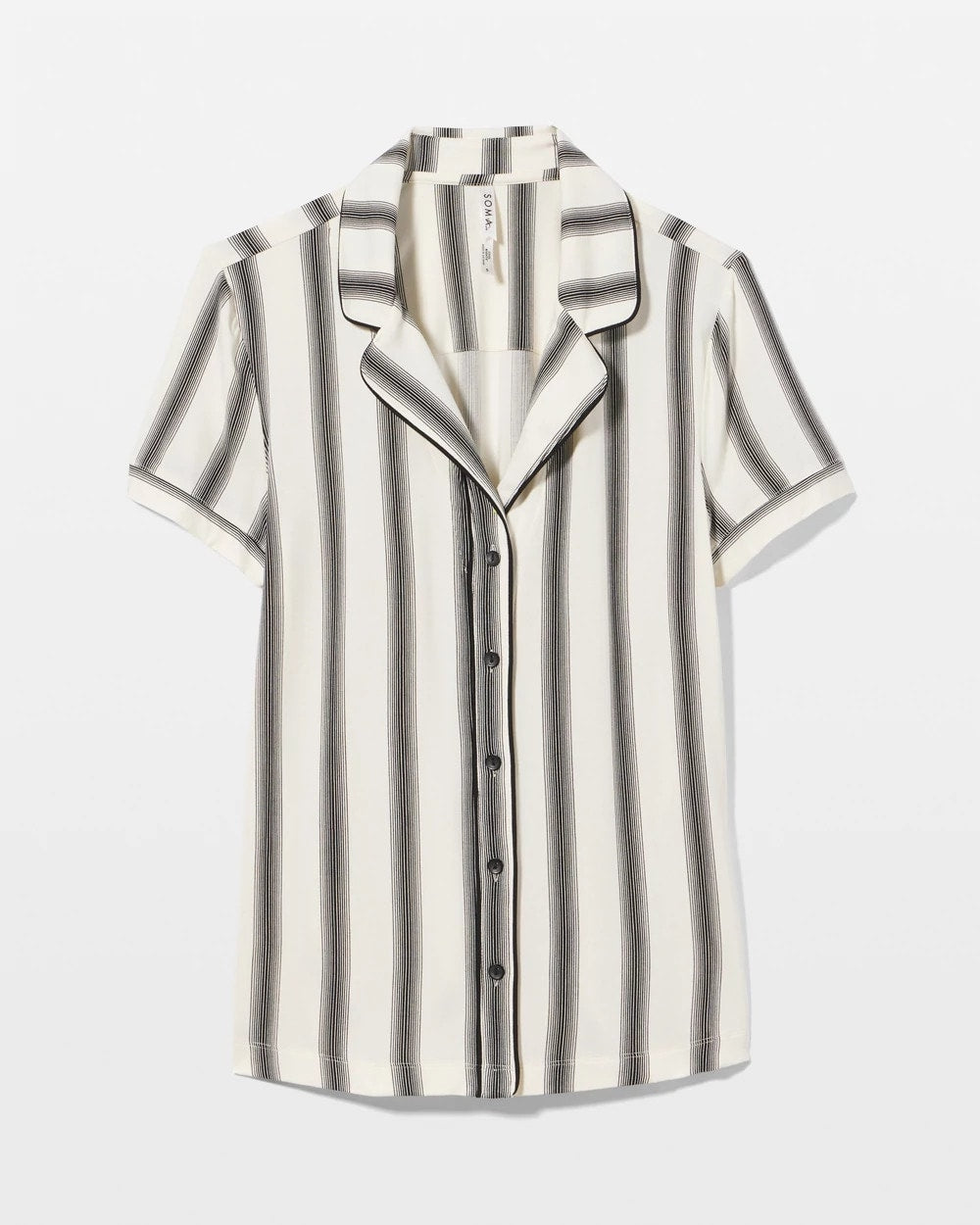 Soma Piped Short Sleeve Notch Collar Pajama Top