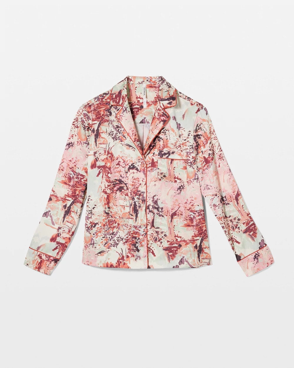 Soma Long-Sleeve Notch Collar Pajama Top
