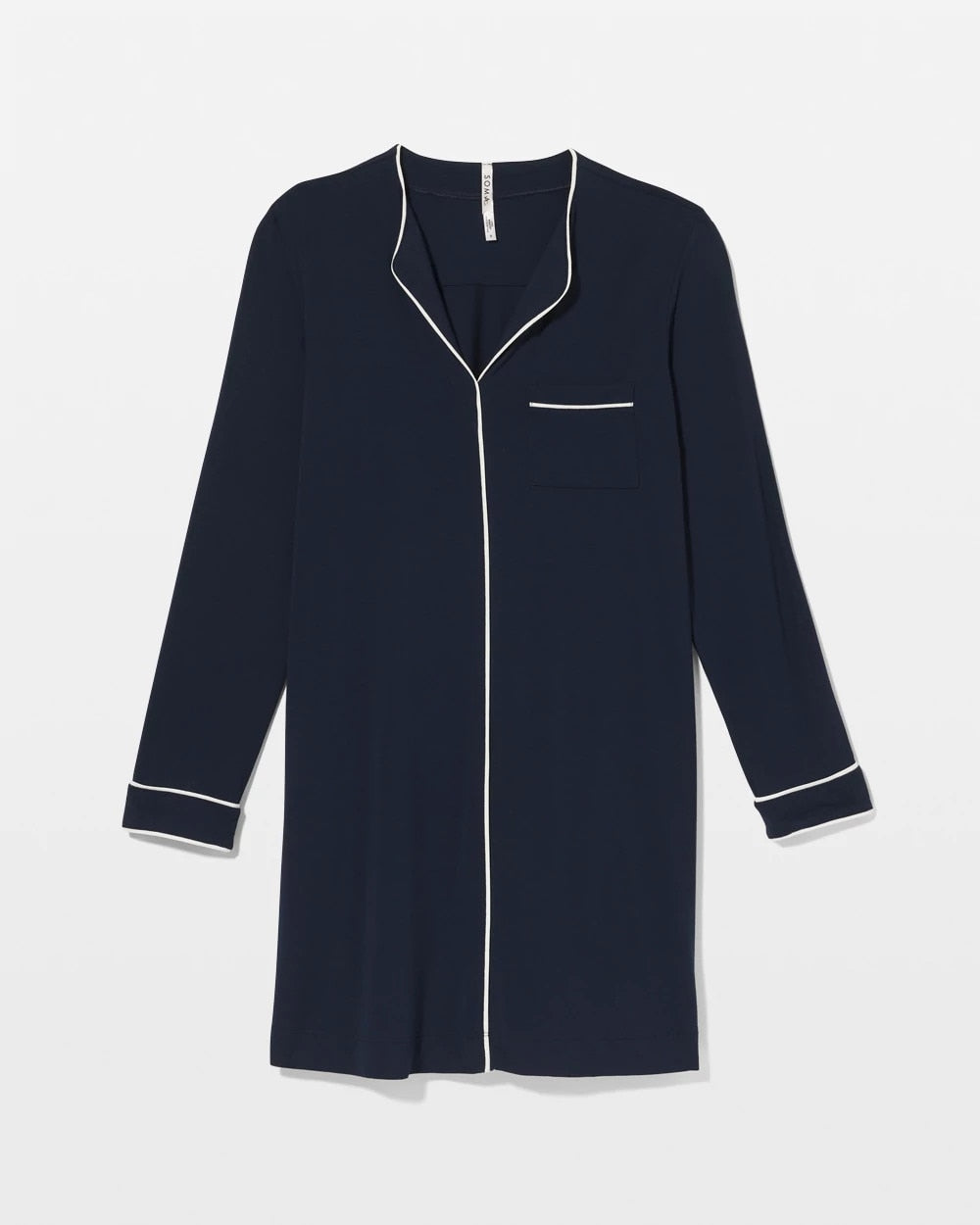 Soma Piped Long-Sleeve Sleepshirt