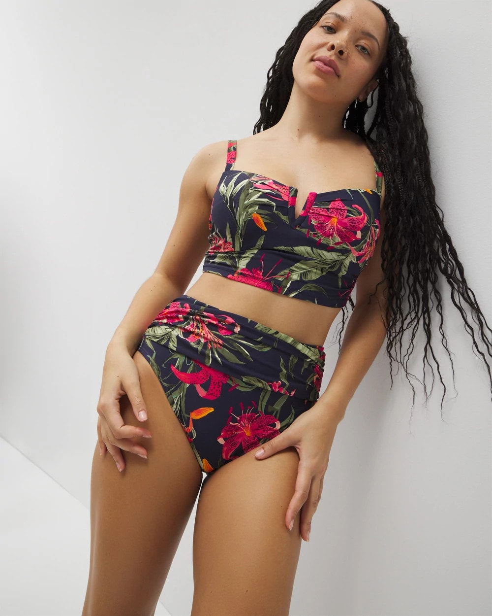 Soma Soma Swim Ruched High-Waist Bikini Bottom