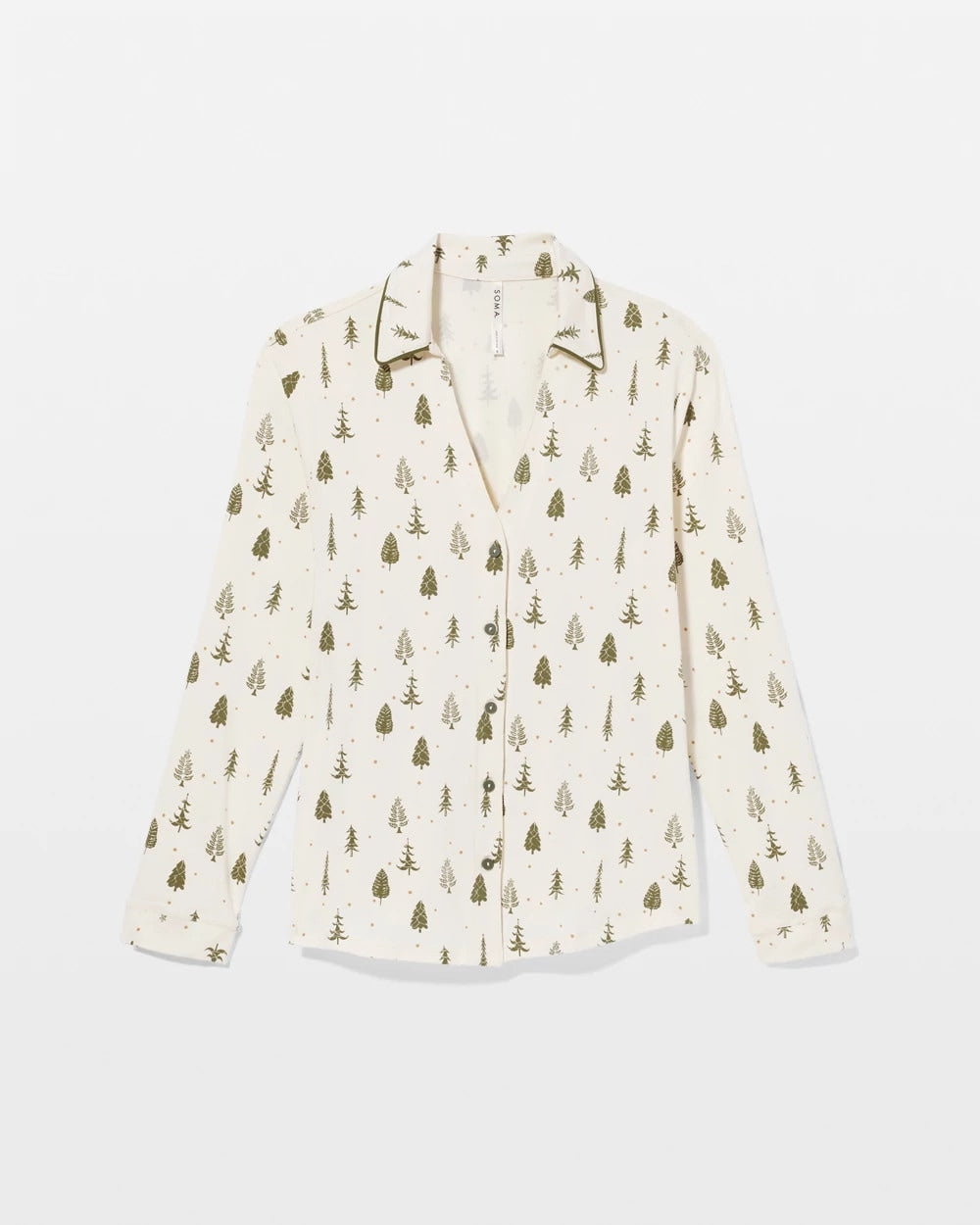 Soma Long-Sleeve Notch Collar Pajama Top