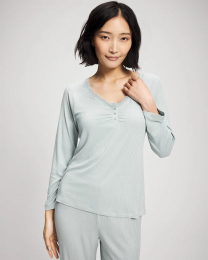 Soma Pointelle Long Sleeve Pajama Top