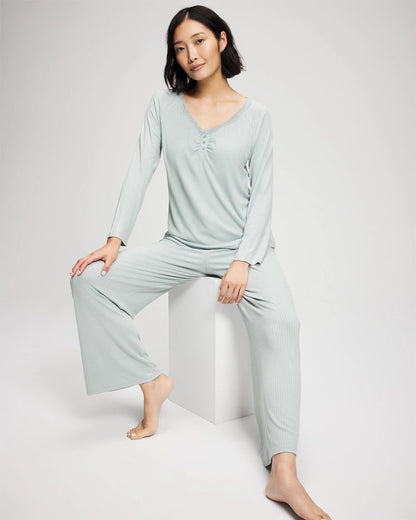 Soma Pointelle Long Sleeve Pajama Top