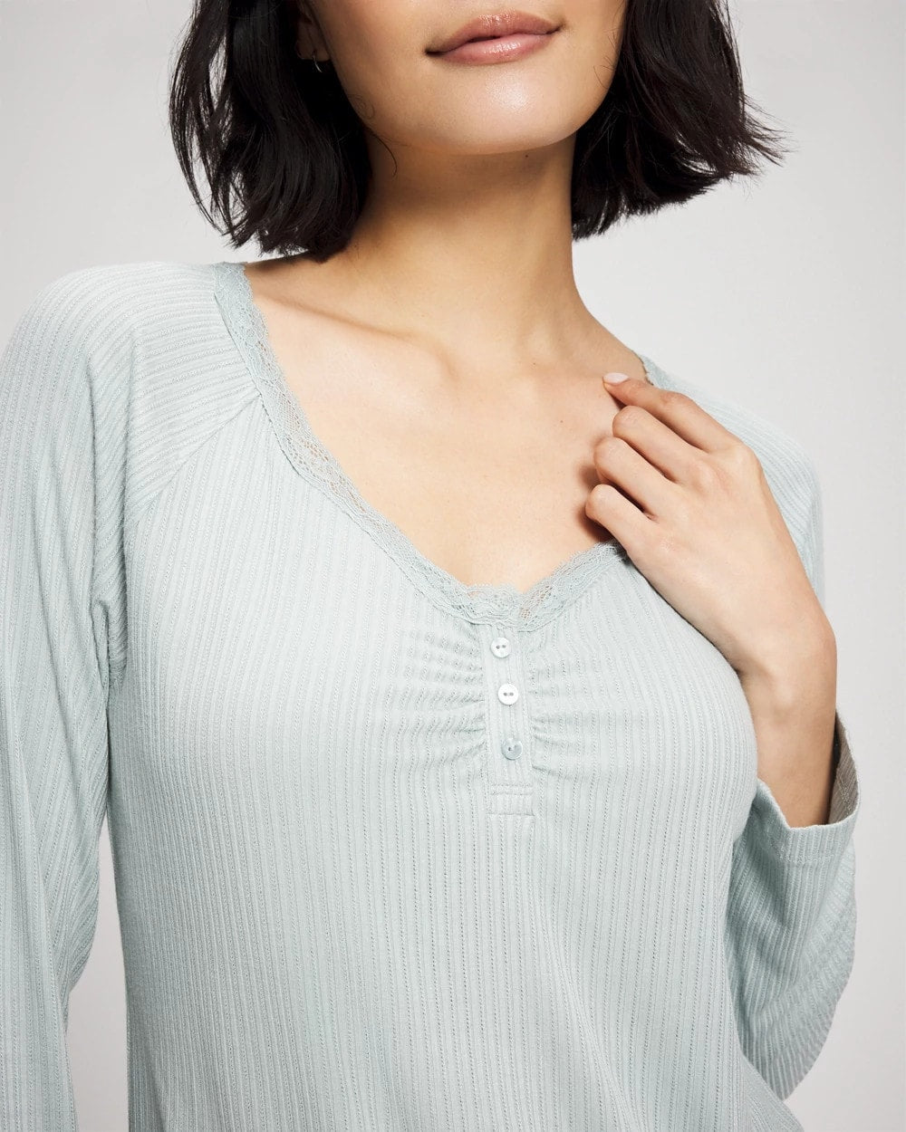 Soma Pointelle Long Sleeve Pajama Top