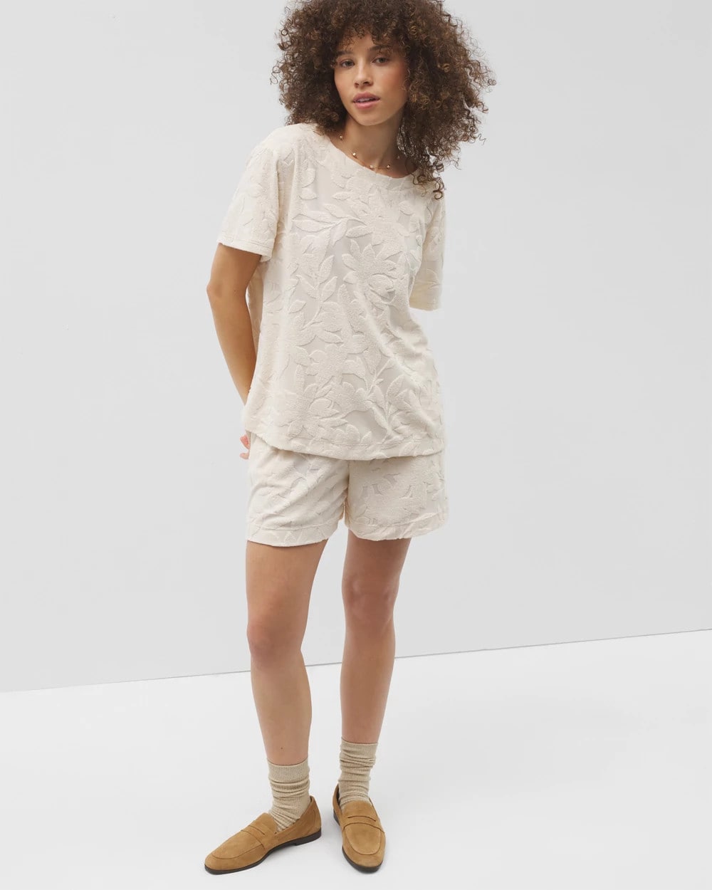 Soma Jacquard Terry Short Sleeve Top