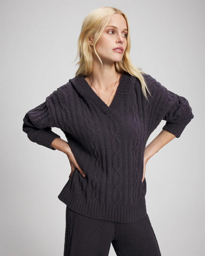 Soma Cable Knit Plush Hoodie