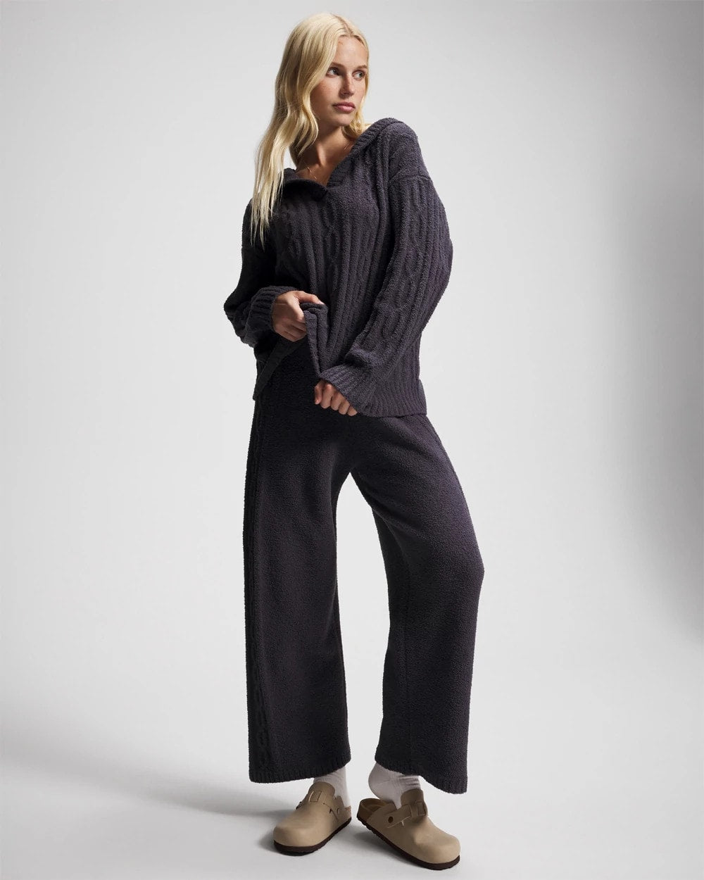 Soma Cable Knit Plush Hoodie