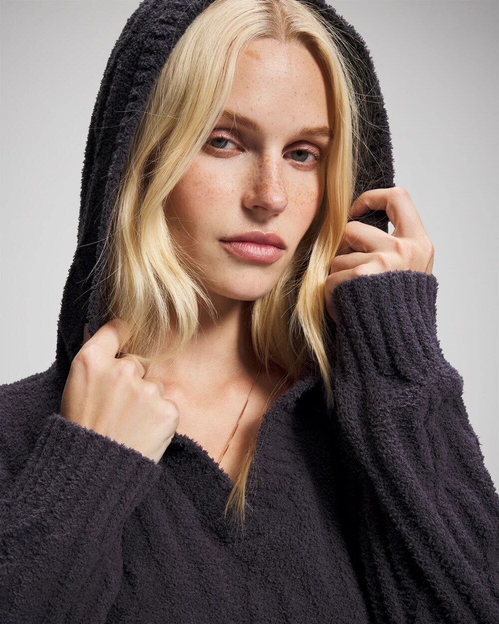 Soma Cable Knit Plush Hoodie