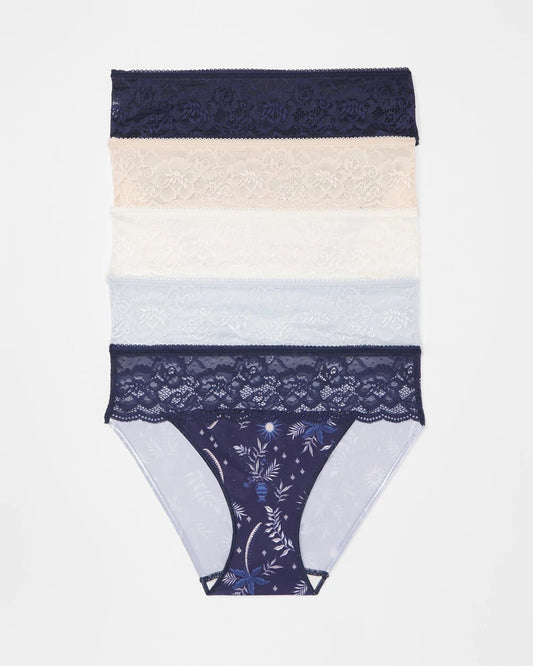 Soma Edge Hipster Panty with Lace 5 Pack