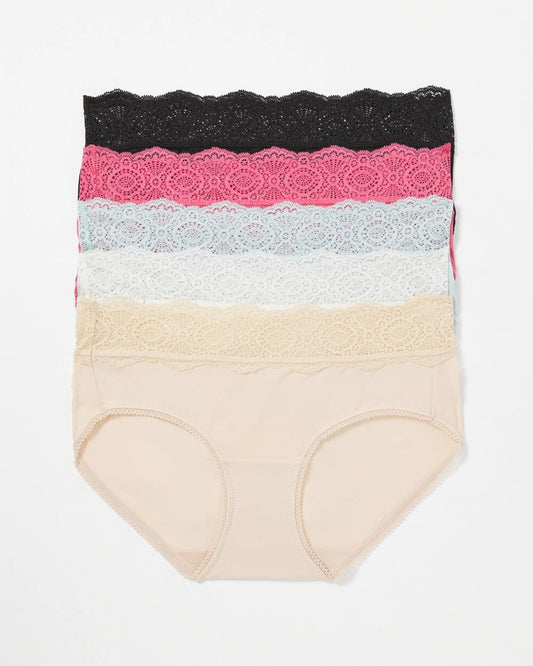 Soma Hipster Panty with Crochet Lace 5 Pack