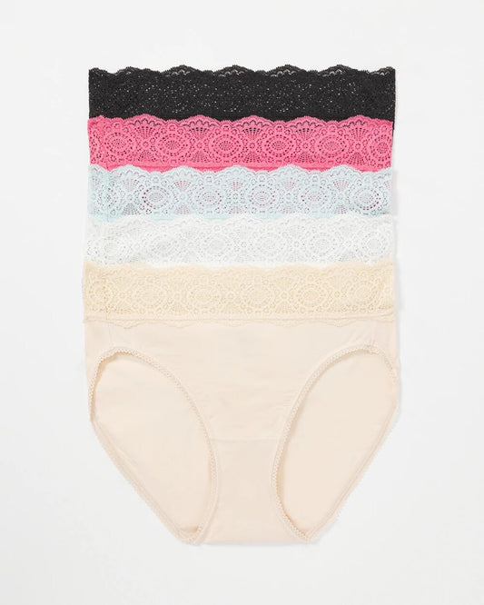 Soma Crochet Lace High Leg Panty Pack
