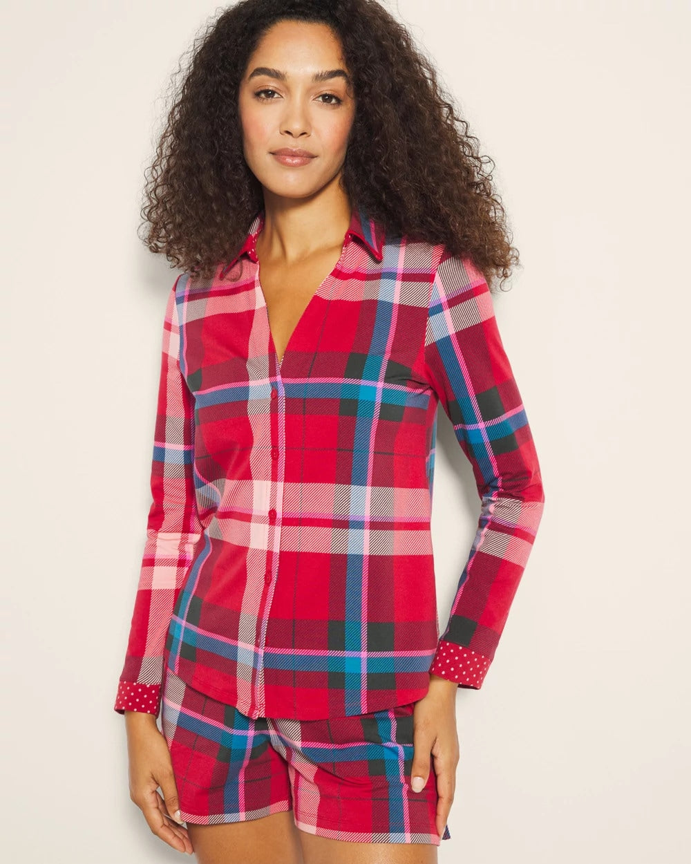 Soma Long-Sleeve Notch Collar Pajama Top