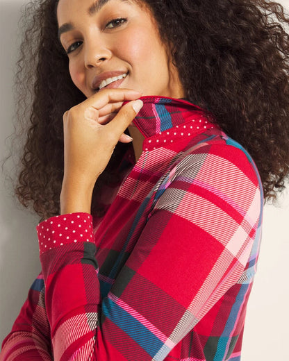 Soma Long-Sleeve Notch Collar Pajama Top