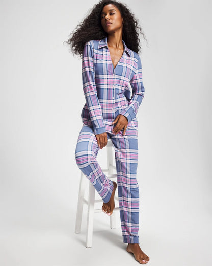 Soma Long-Sleeve Notch Collar Pajama Top