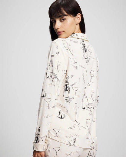 Soma Long-Sleeve Notch Collar Pajama Top