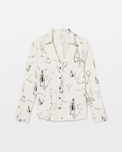 Soma Long-Sleeve Notch Collar Pajama Top