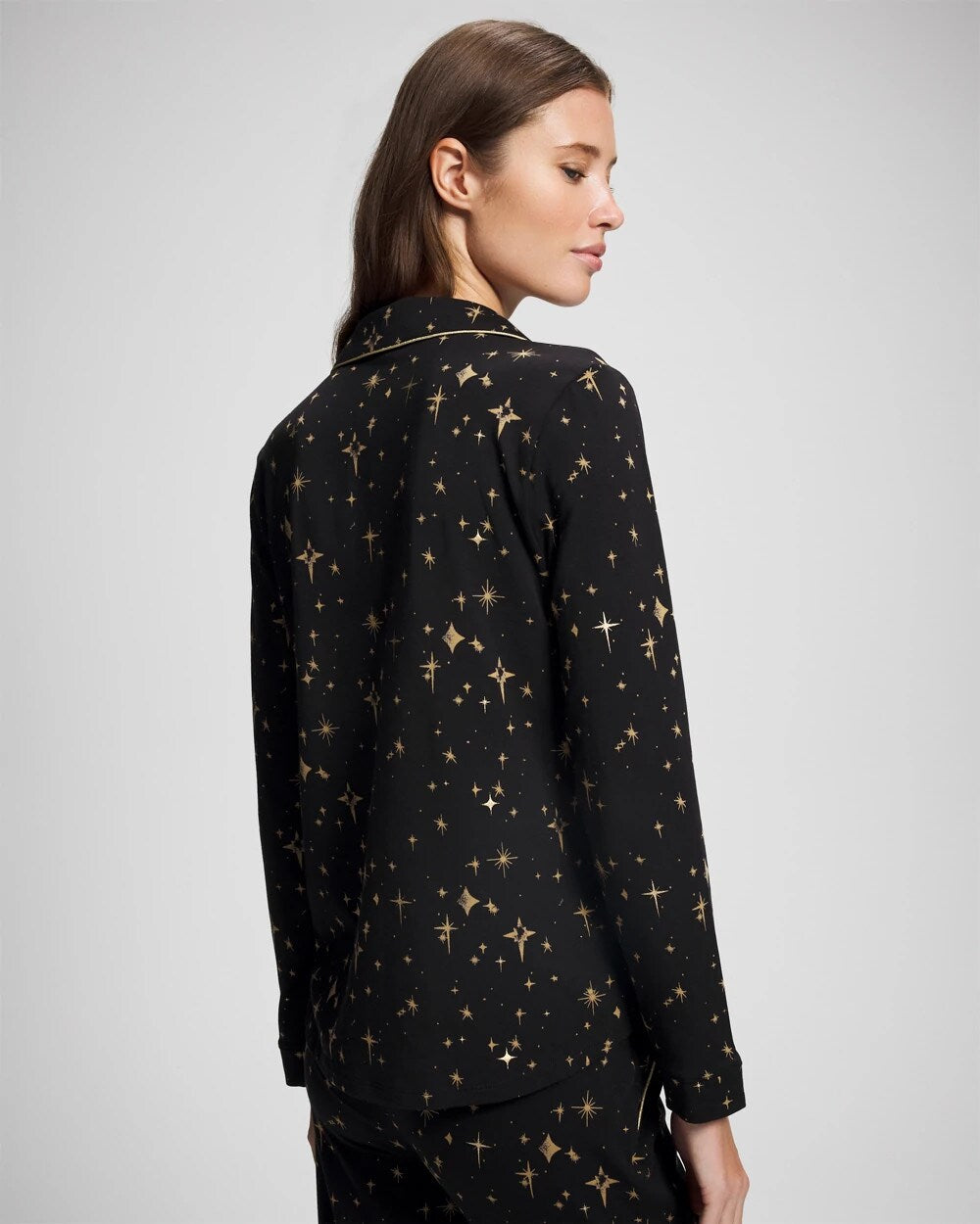 Soma Long-Sleeve Notch Collar Pajama Top