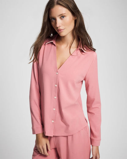 Soma Long-Sleeve Notch Collar Pajama Top