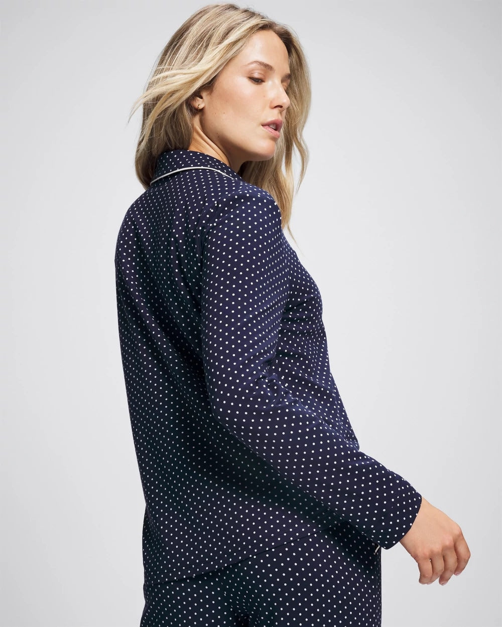 Soma Long-Sleeve Notch Collar Pajama Top