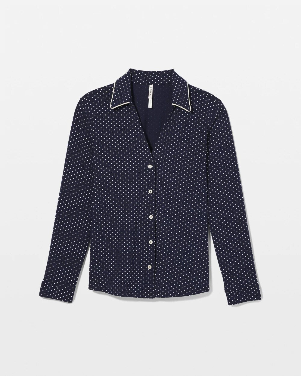 Soma Long-Sleeve Notch Collar Pajama Top