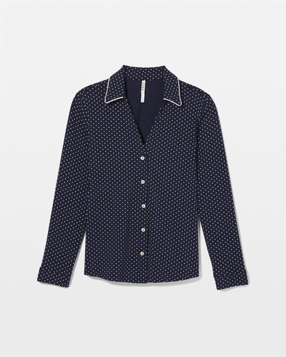 Soma Long-Sleeve Notch Collar Pajama Top