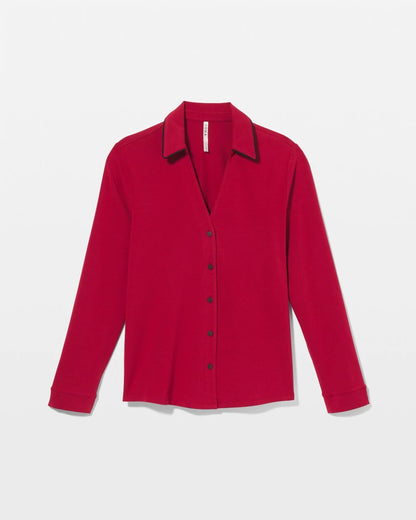 Soma Long-Sleeve Notch Collar Pajama Top