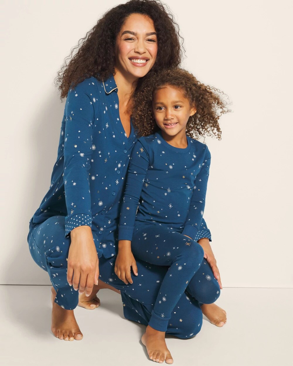 Soma Long-Sleeve Notch Collar Pajama Top