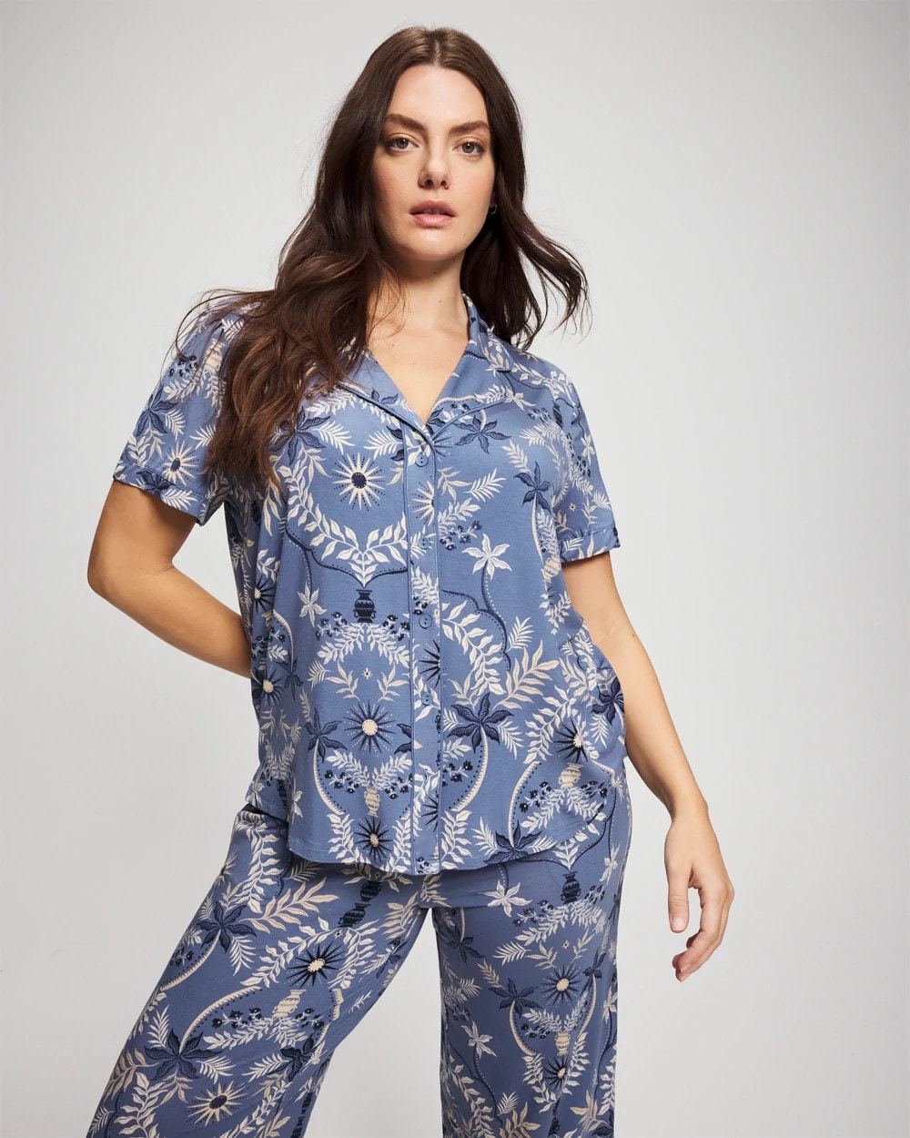 Soma Short Sleeve Notch Collar Pajama Top