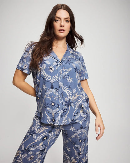 Soma Short Sleeve Notch Collar Pajama Top