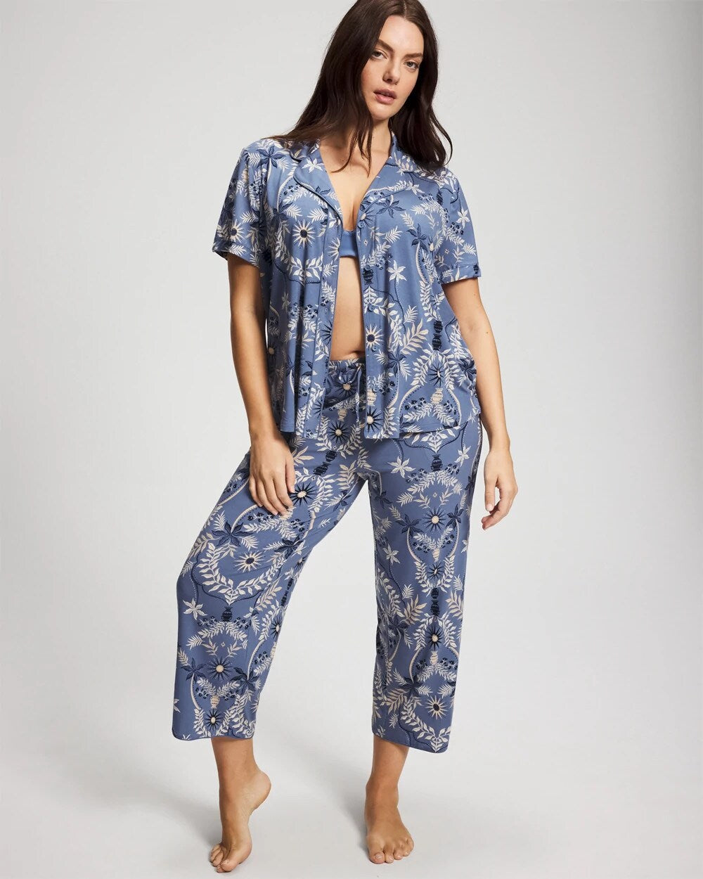Soma Short Sleeve Notch Collar Pajama Top
