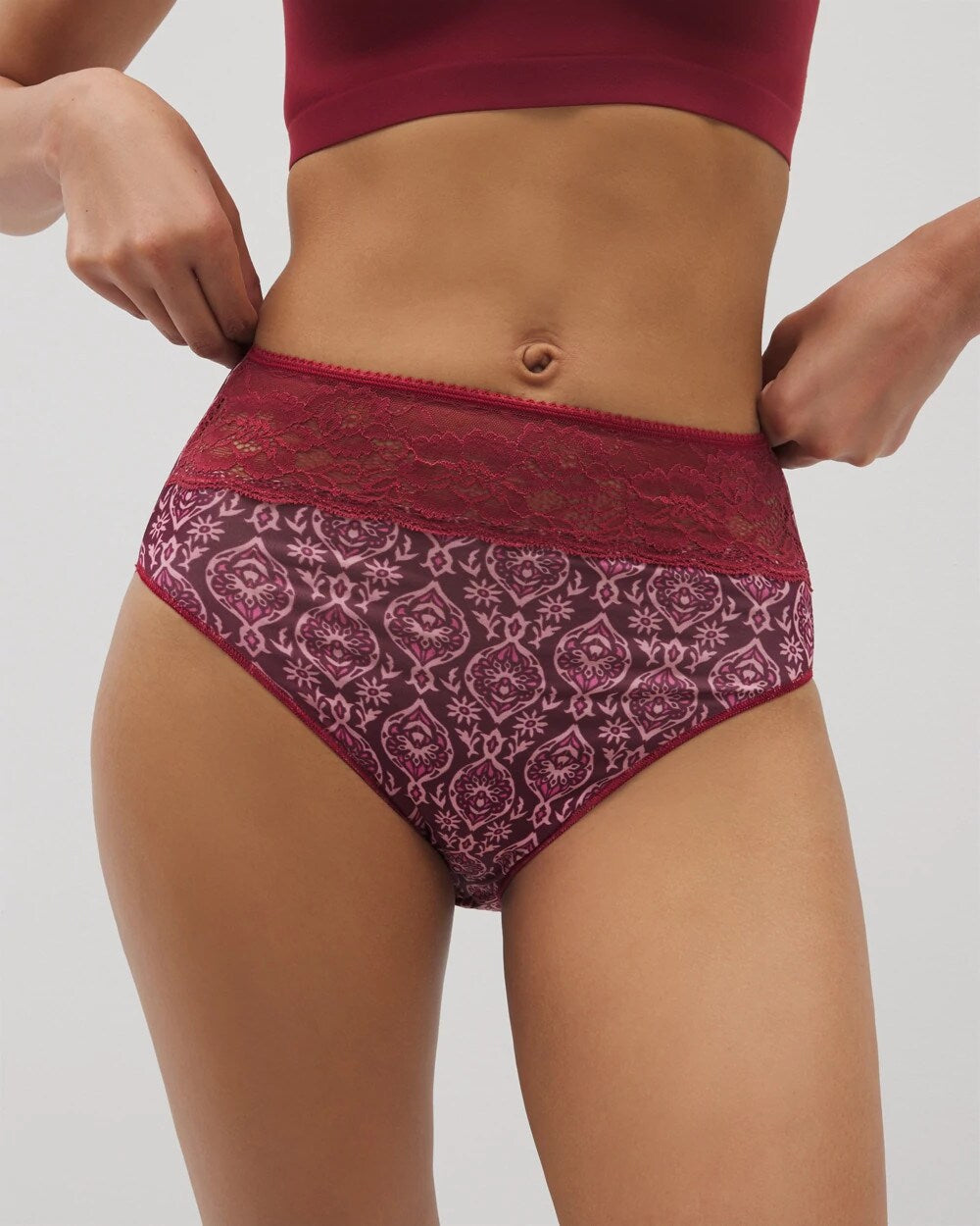 Soma Vanishing Edge Microfiber Modern Brief Panty with Lace
