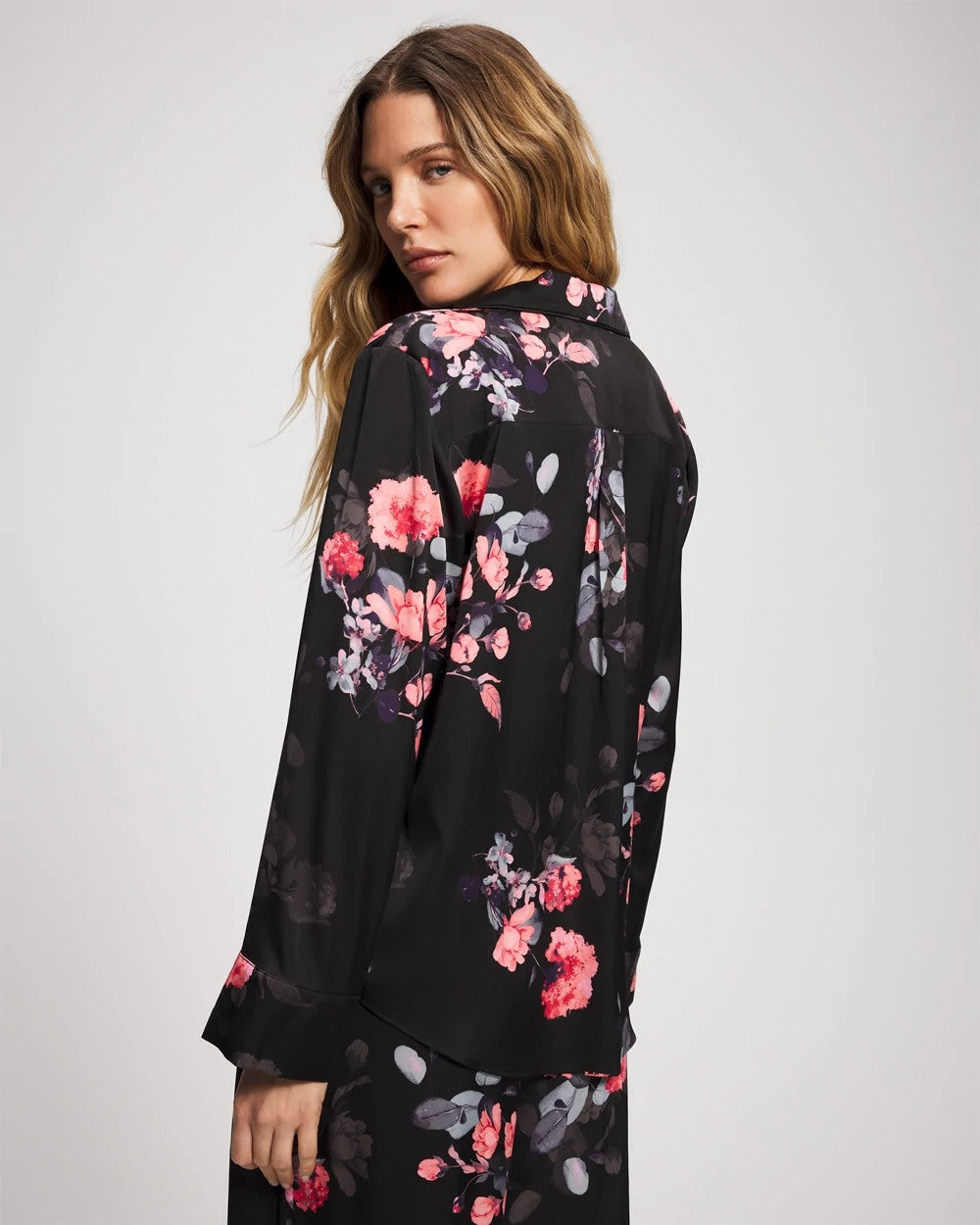 Soma Long Sleeve Notch Collar Pajama Top