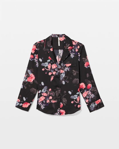 Soma Long Sleeve Notch Collar Pajama Top