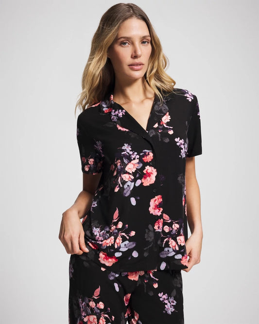 Soma Short Sleeve Notch Collar Pajama Top