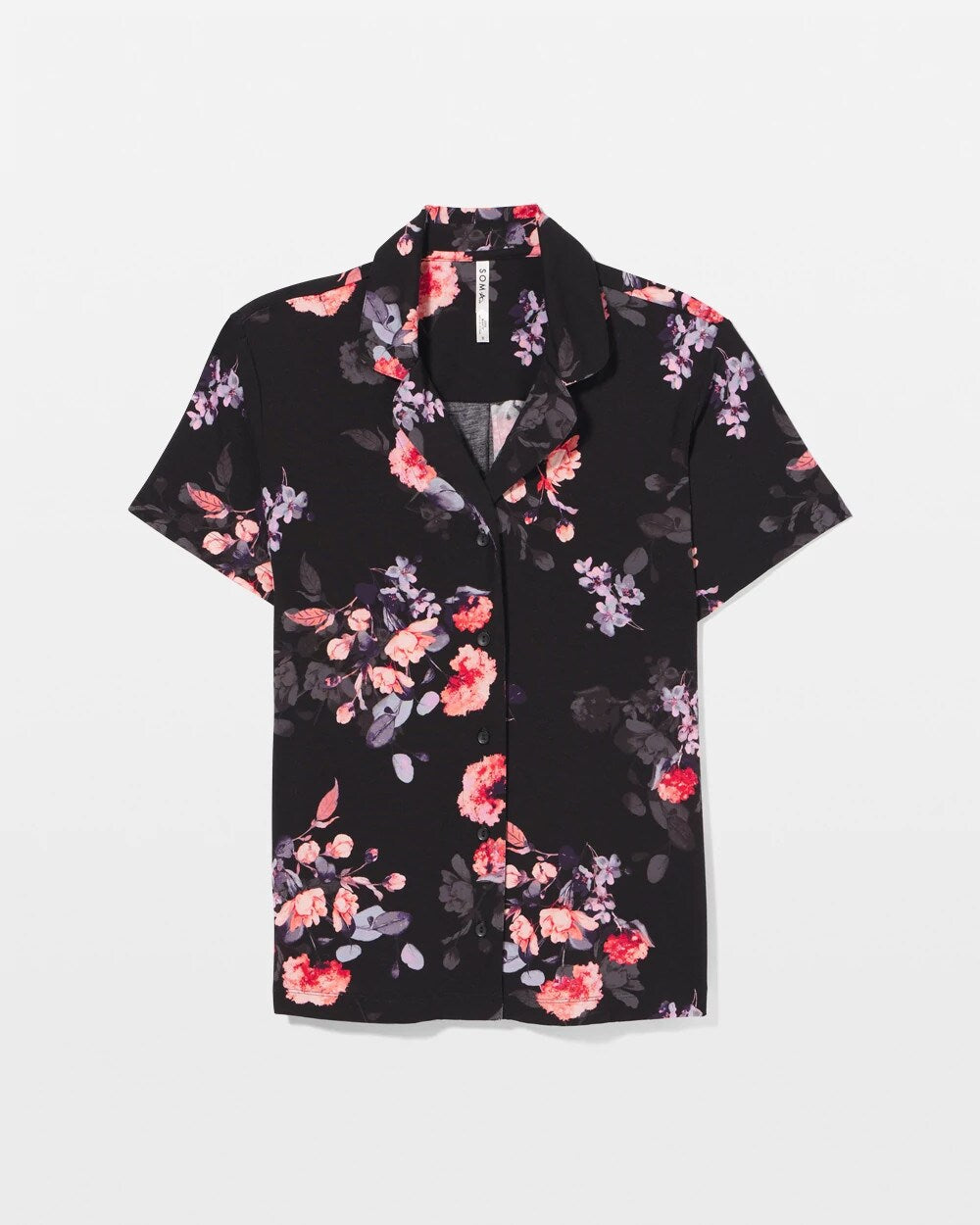 Soma Short Sleeve Notch Collar Pajama Top