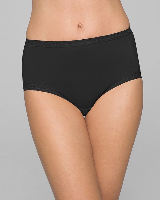 Soma Cotton Brief Panty with Lace Trim