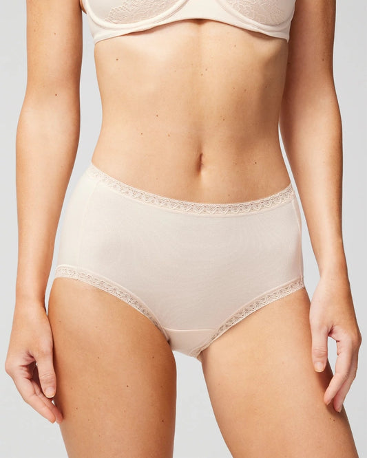 Soma Cotton Brief Panty with Lace Trim