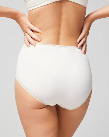 Soma Cotton Brief Panty with Lace Trim