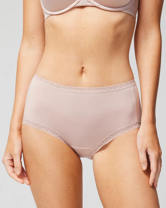 Soma Cotton Brief Panty with Lace Trim