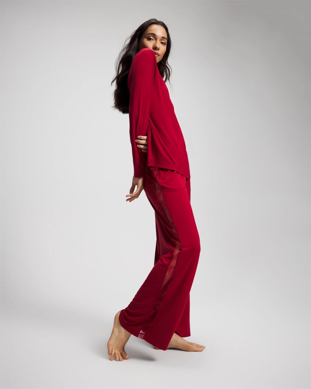 Soma Lace Long Sleeve Pajama Top